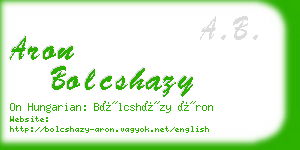 aron bolcshazy business card